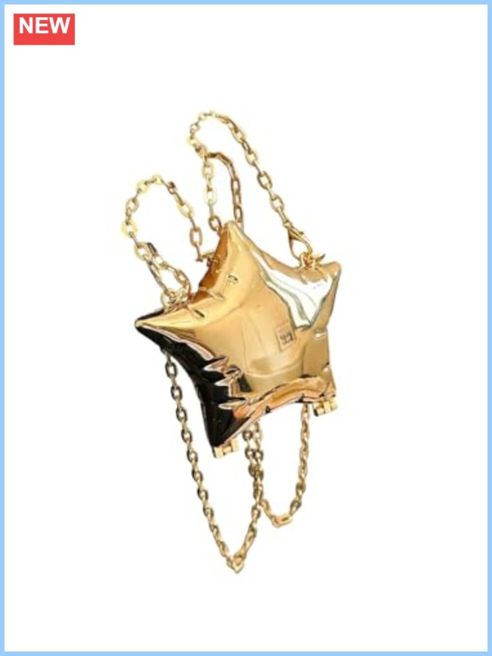 Star Clutch Purses Metallic Evening Handbag Chain Crossbody Bag for Women Party